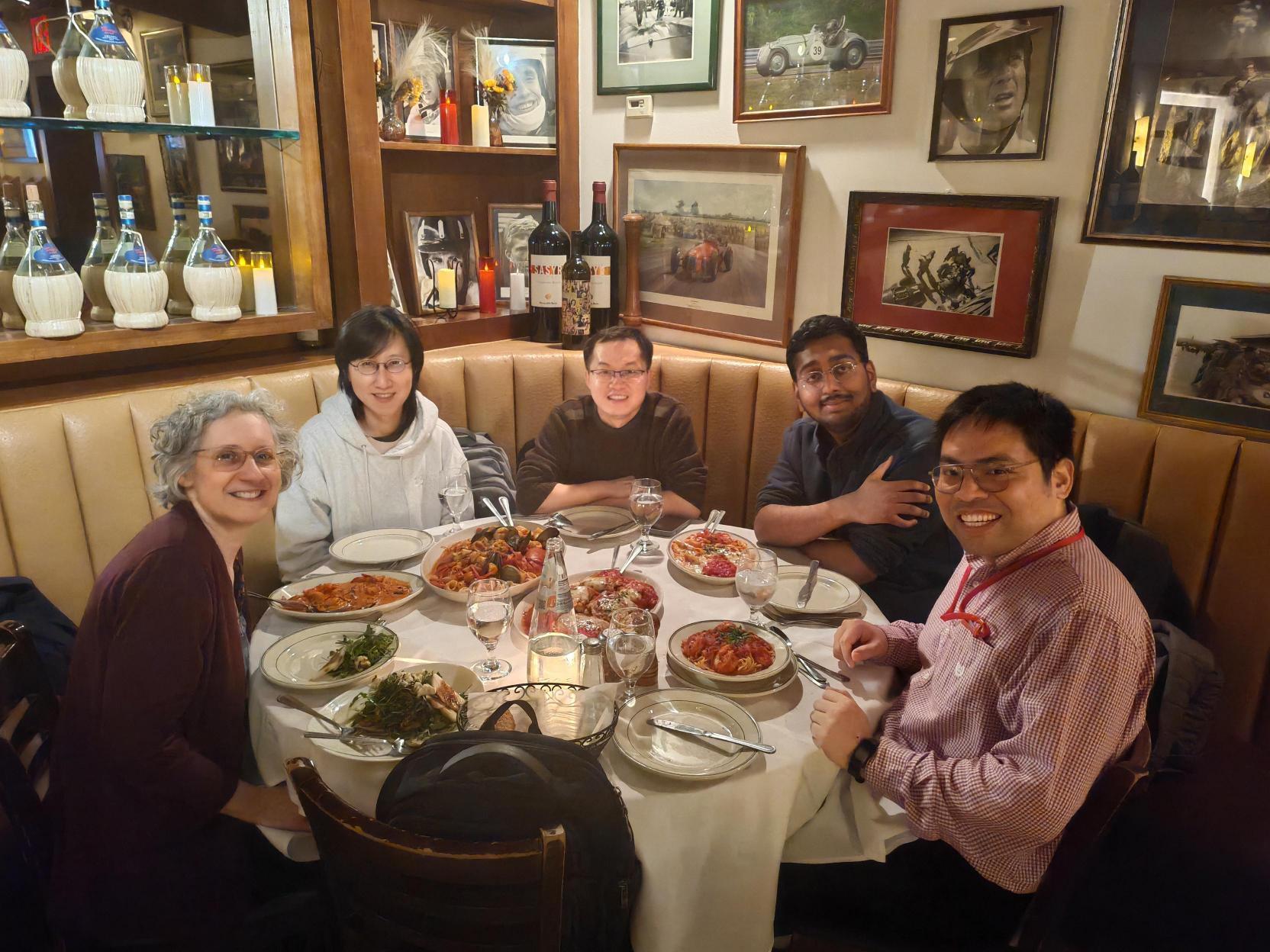 Liou Lab team and Dr. Catherine A. Schevon enjoying a group dinner together after a productive day of scientific discussions and exchange